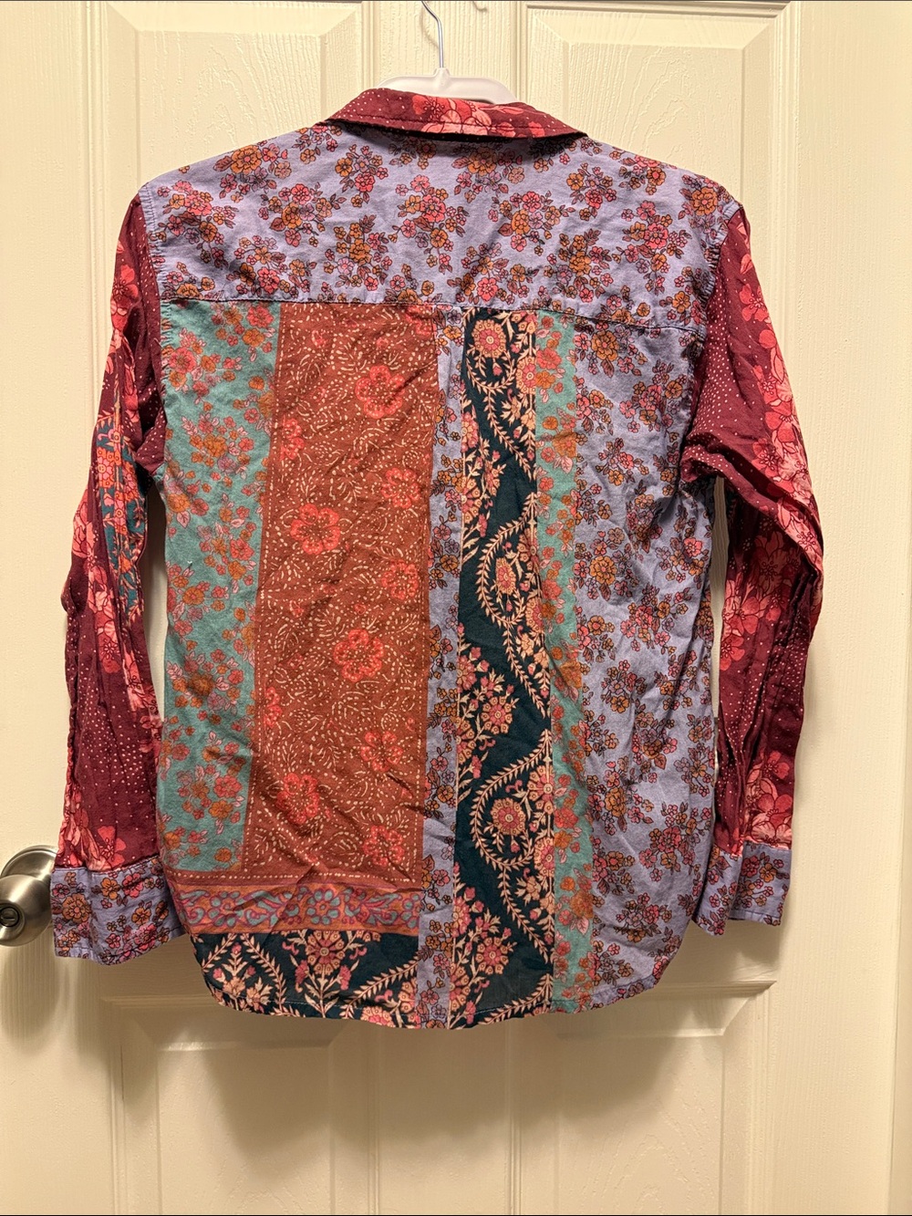 NATURAL LIFE Multicolor Patchwork Button-Down Shirt - Picture 4 of 4
